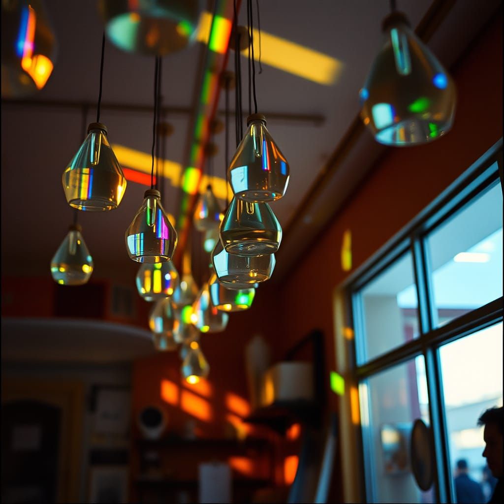 Prisms Refracting Rainbows with Cinematic Lighting