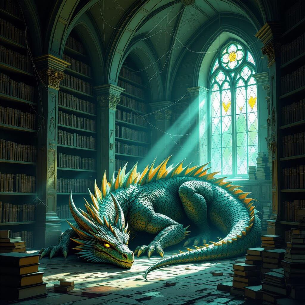 Ancient Dragon Slumbers in Forgotten Library
