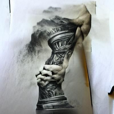 Detailed Charcoal Forearm Tattoo Concept