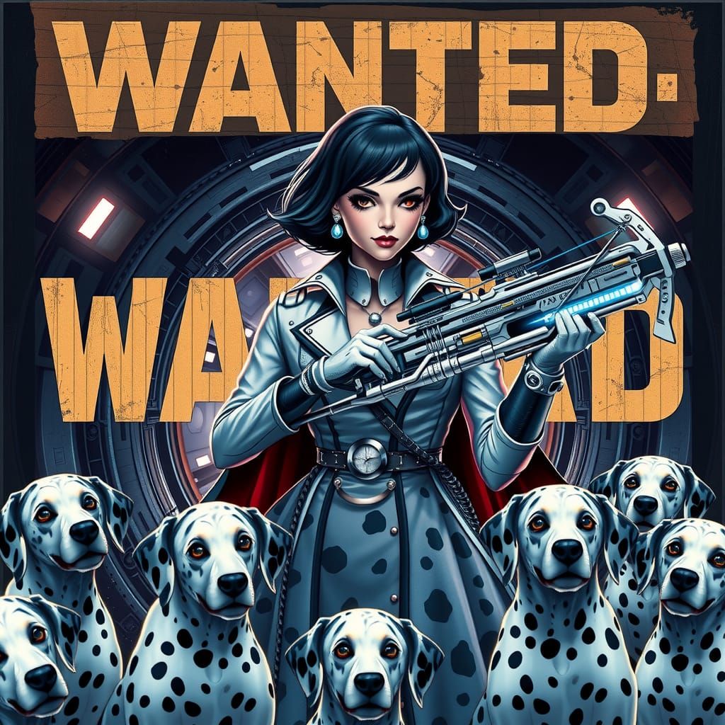 Retro-Futuristic Cruella De Vil 'Wanted' Poster