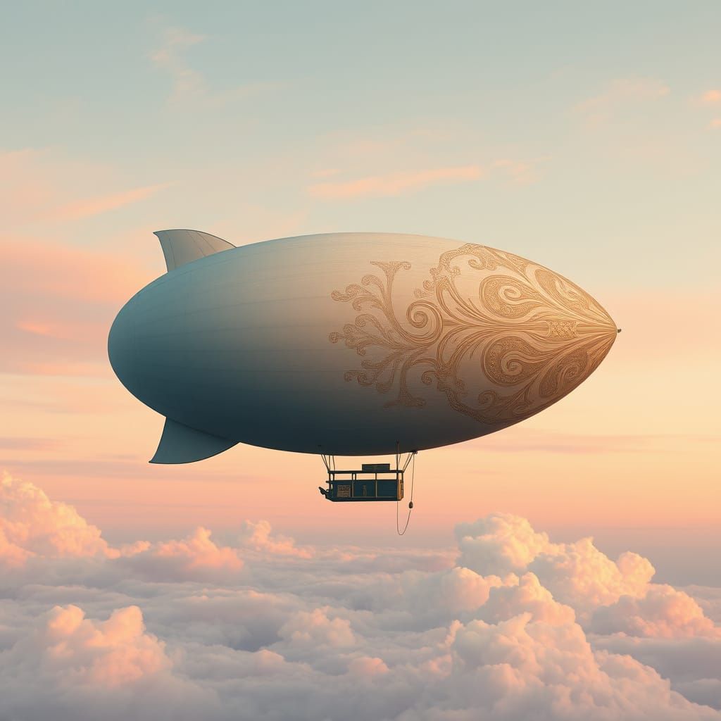 Zeppelin Drifts in Art Nouveau Serenity