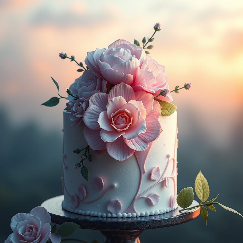 Sugar Flower Cake Topper in Epic Digital Painting