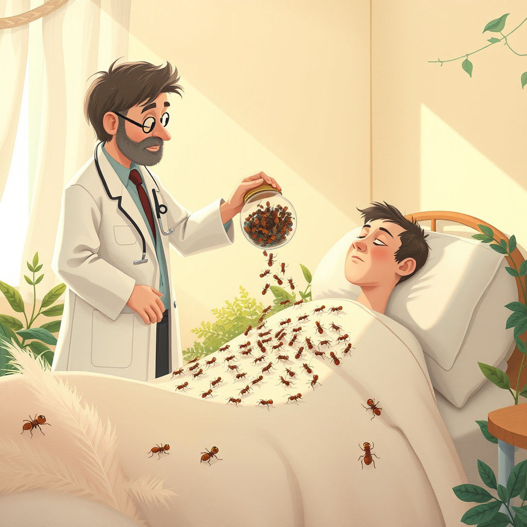 Ants Bring Joy: Whimsical Children's Illustration