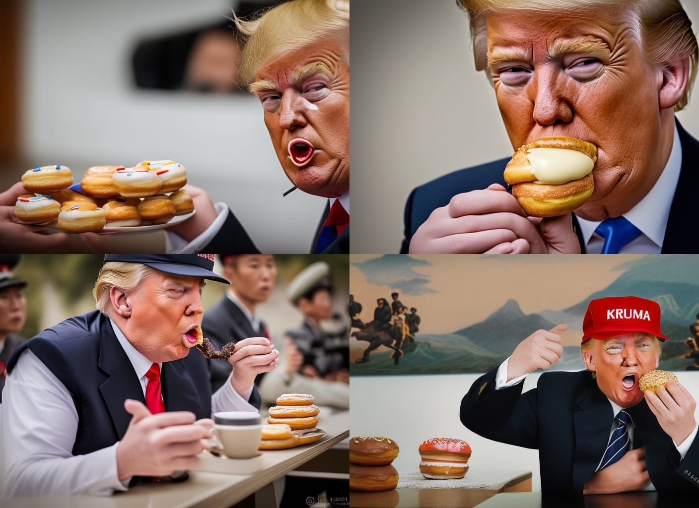 Donald Trump Eats Donuts in North Korea