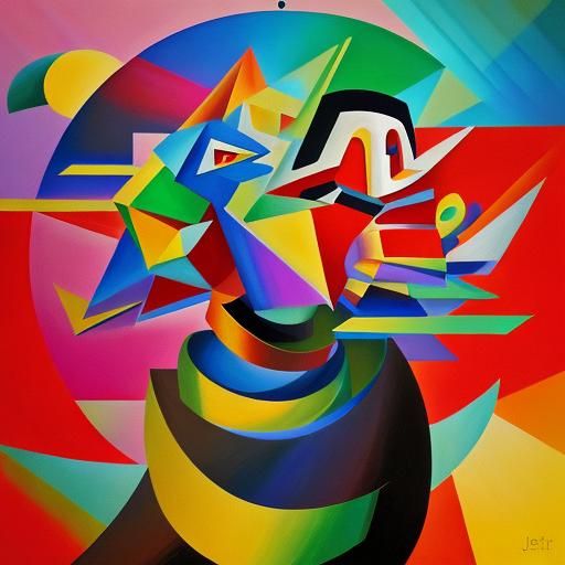 Jafar in Geometric Cubist Art Deco Style