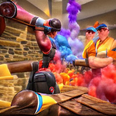 Colorful Team Fortress 2 Style Render