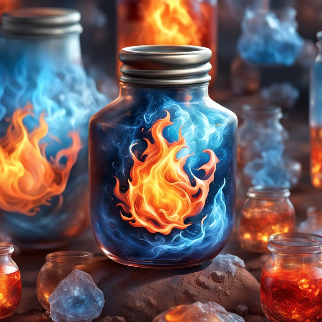 Fire and ice potion ,hyperdetailed, (magical)