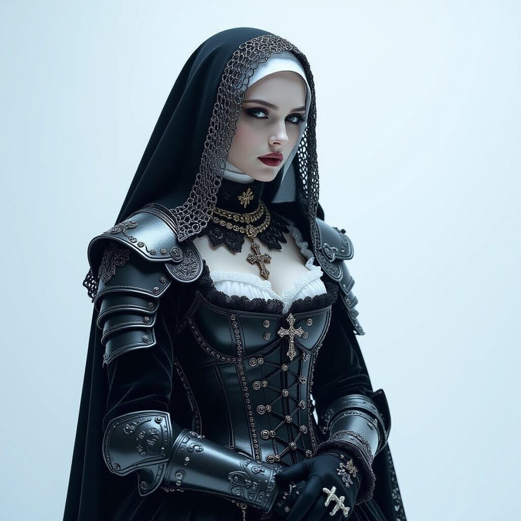 Gothic Knight Nun in Victorian Fashion