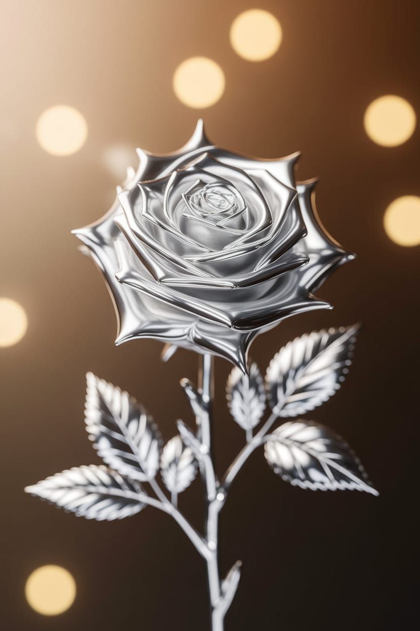 Luxurious Chrome Rose in Soft Focus