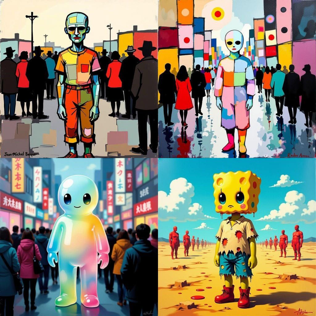 Acrylic Painting: Struggle Between Jelly and Bone