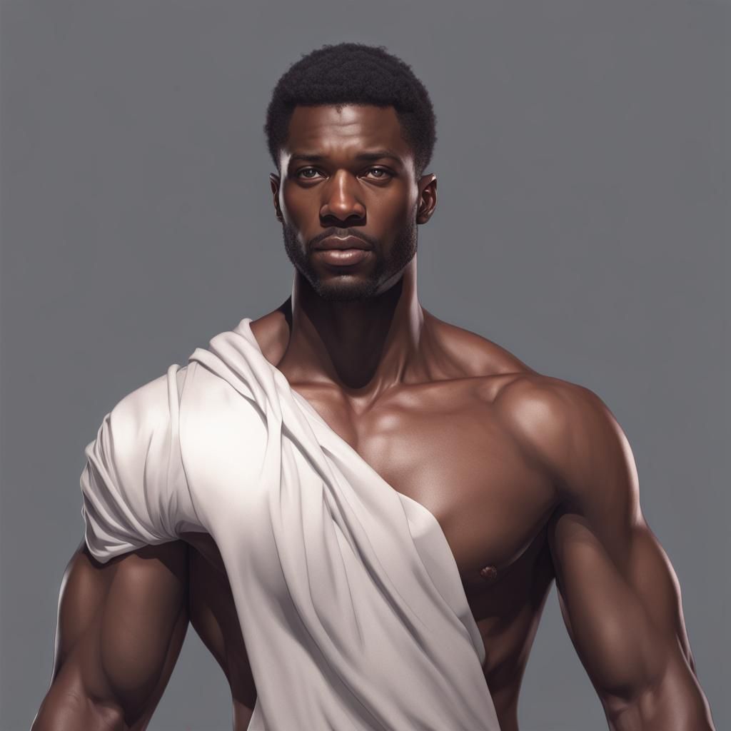 Detailed Portrait of a Black Man in Digital Art Style