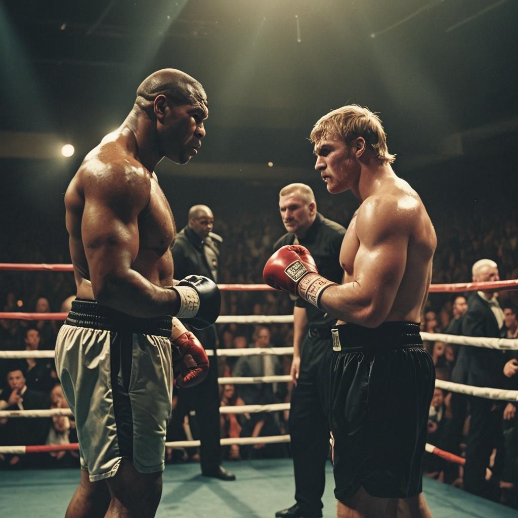 Tyson vs Paul: Cinematic Boxing Film Still