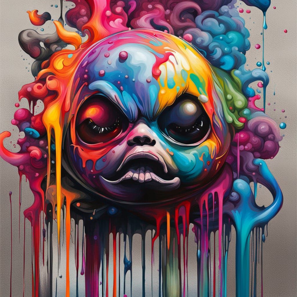 Graffiti Art Portrait in Spray Paint Style