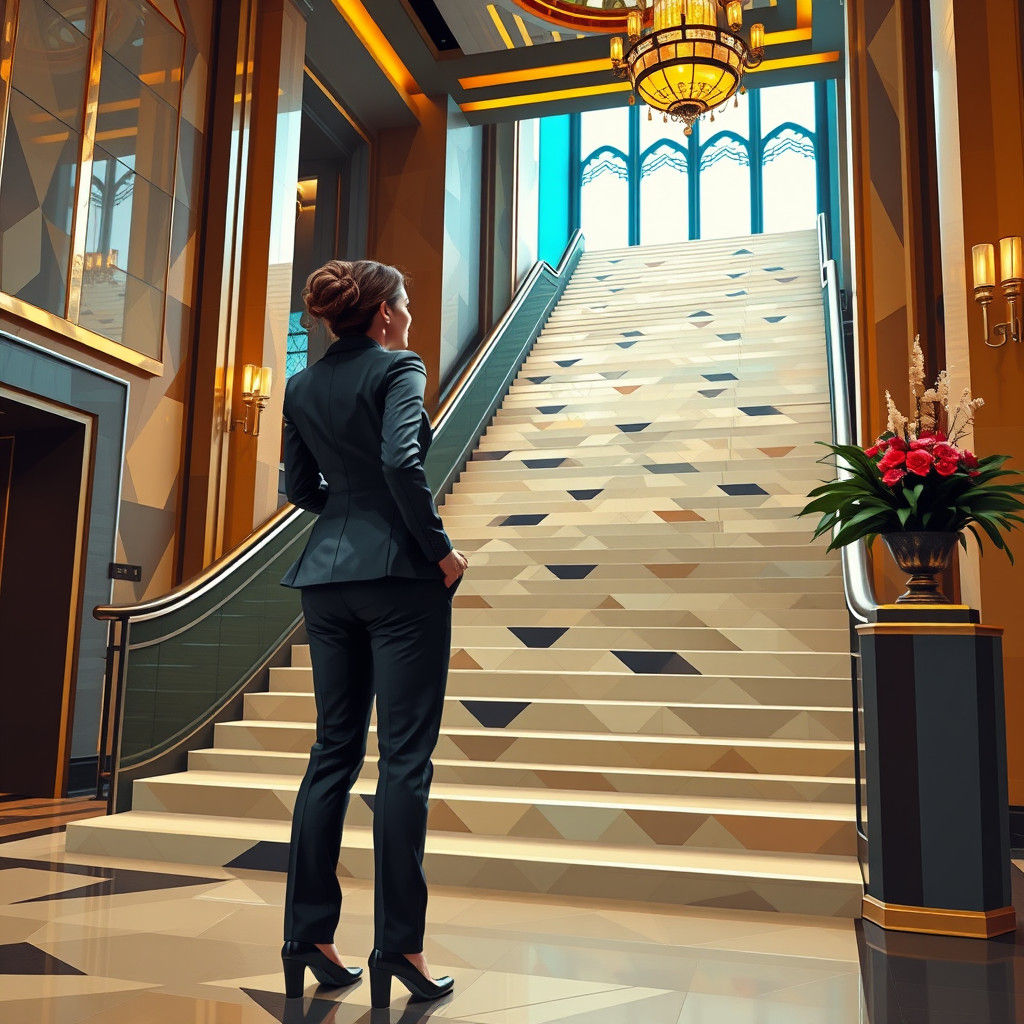 Businesswoman's Art Deco Journey to Success as Cubist Painti...