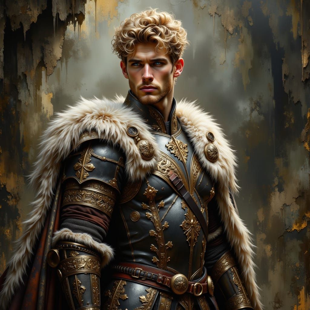 Celtic Warrior in Ancient Forest, Digital Matte Painting