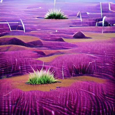 Exotic Purple Grass Fields on Alien World