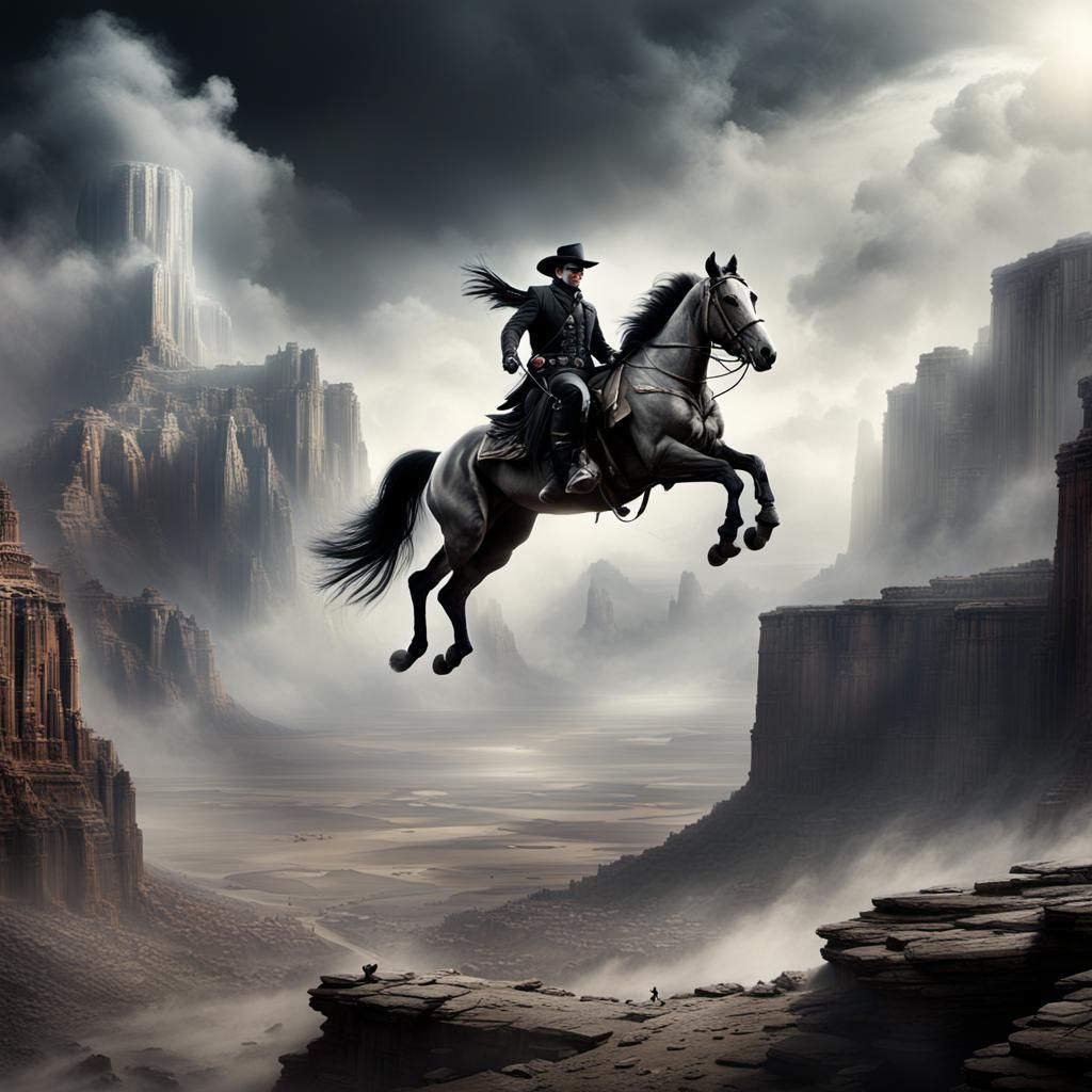 Lone Ranger's Dramatic Leap: A Digital Matte Painting