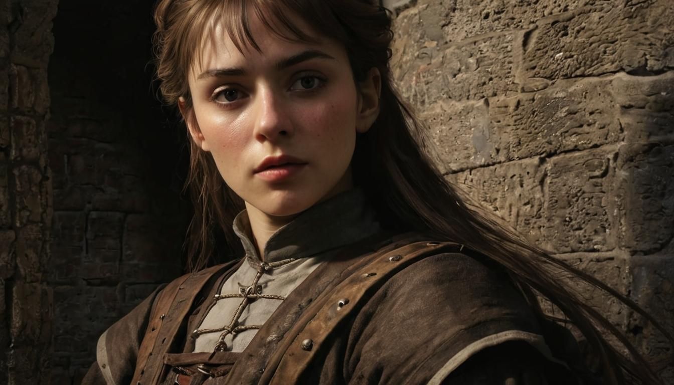 Jeanne d'Arc in Prison Cell, Rembrandt Lighting