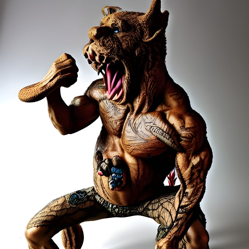 Menacing Sci-Fi Sculpture of Armwrestler Drool Ferguson