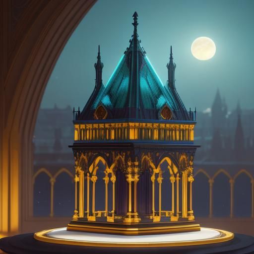 Gemstones of Sun, Moon, and Stars in Baroque Room