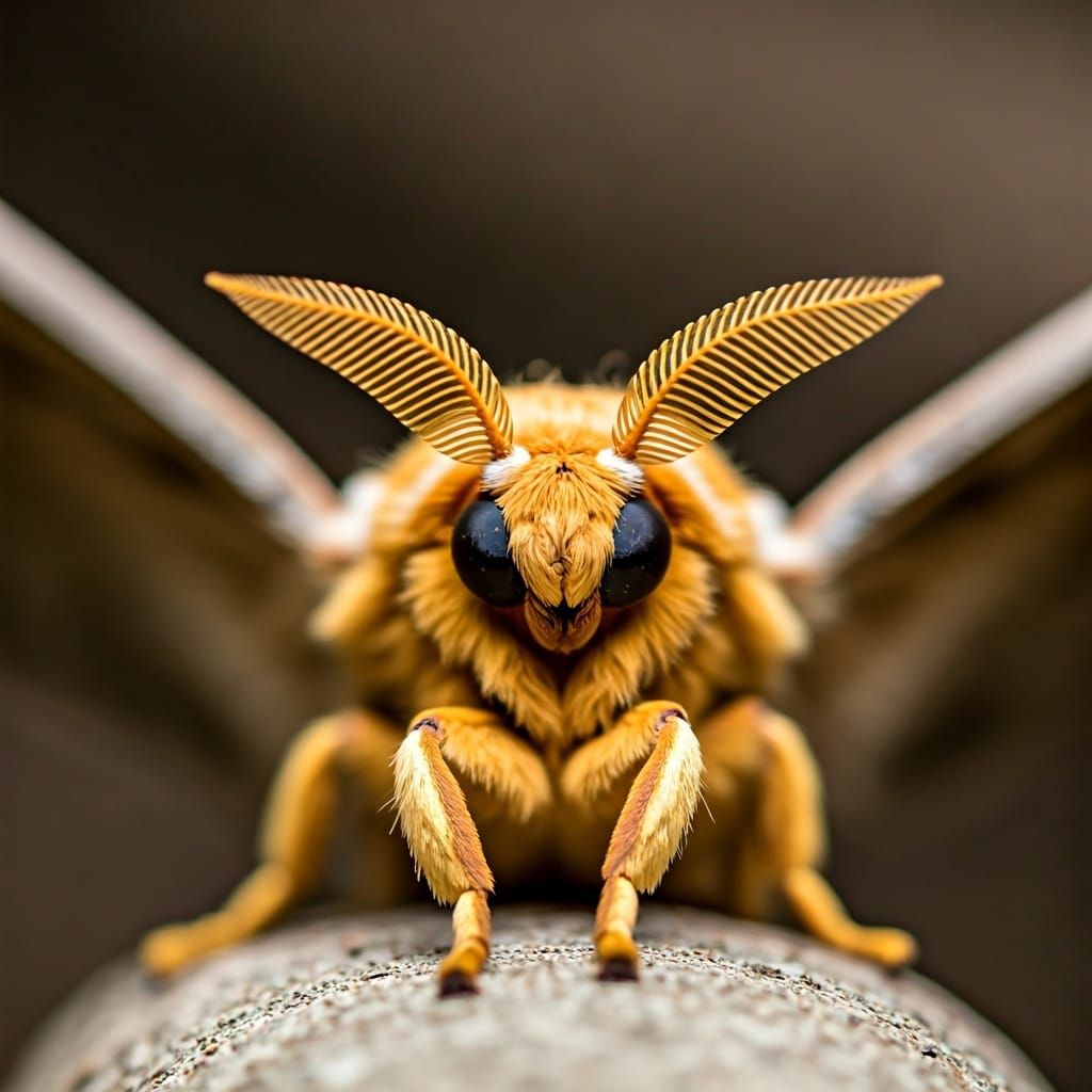 Extreme Close-up of a Japanese Silk Moth
