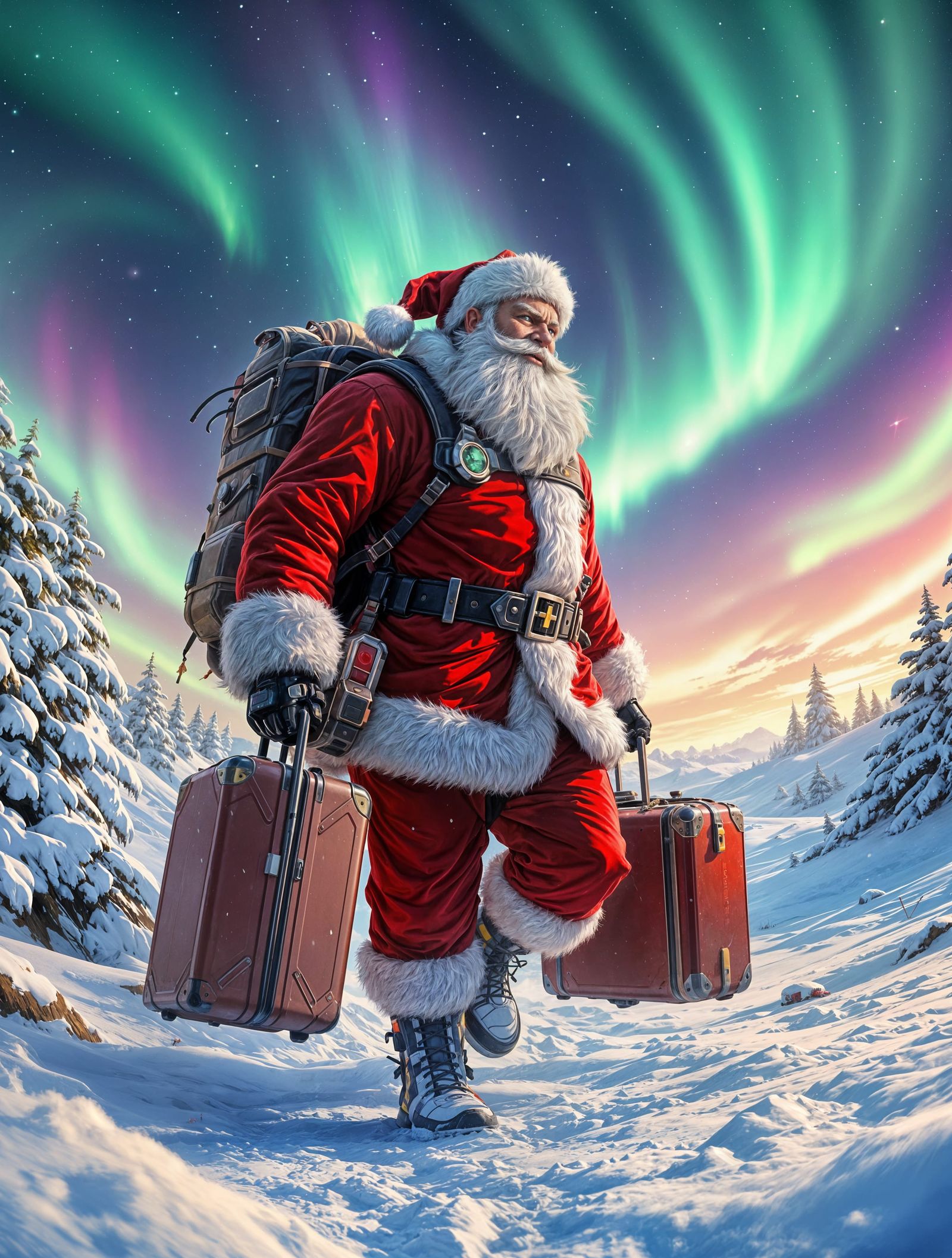 Heroic Santa Returns in Futuristic North Pole