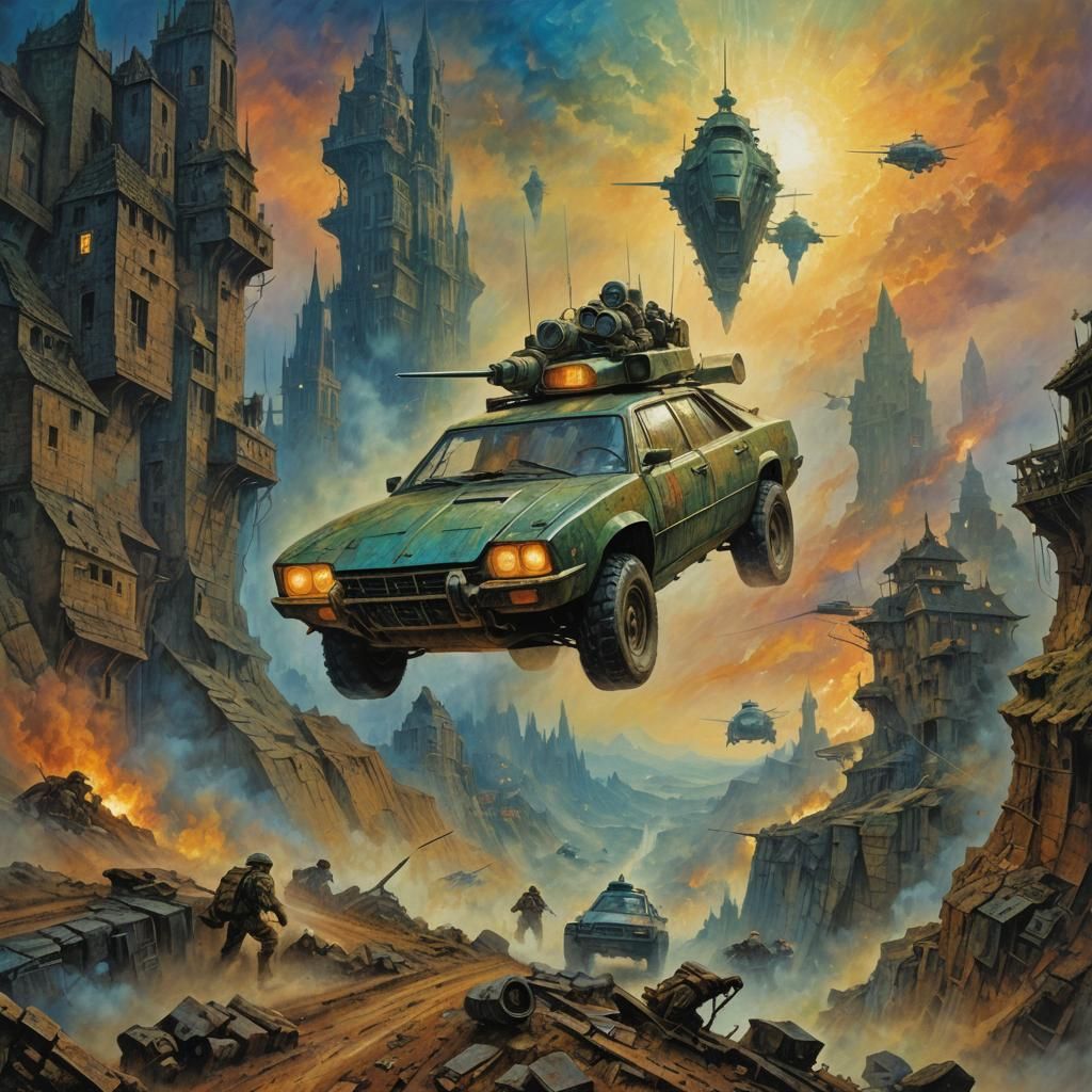 Dystopian Sci-Fi Pursuit in Dark Style