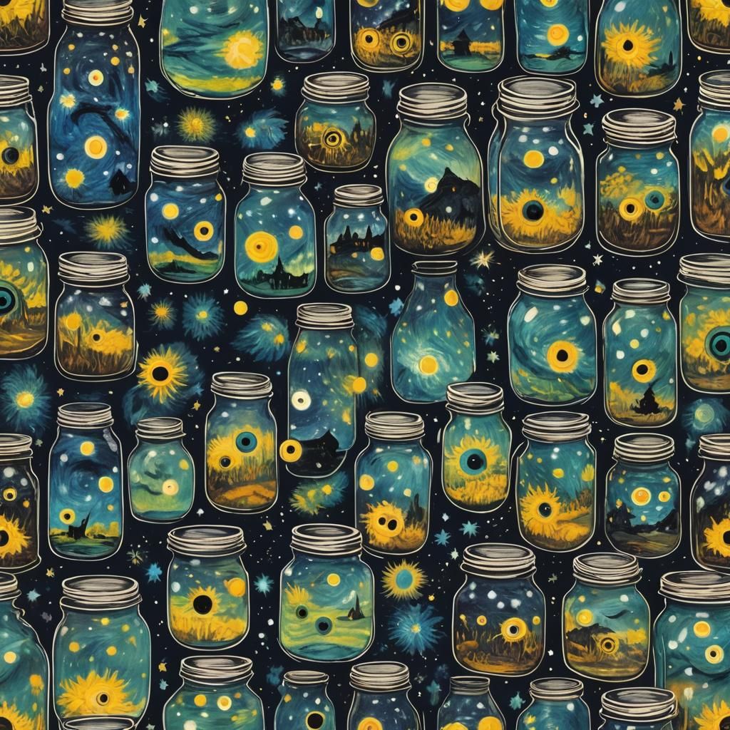 Gothic Creature with Googly Eyes in Jars