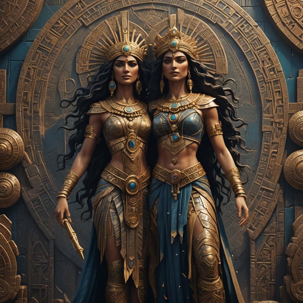 Sumerian Goddess Inanna: Detailed Matte Painting