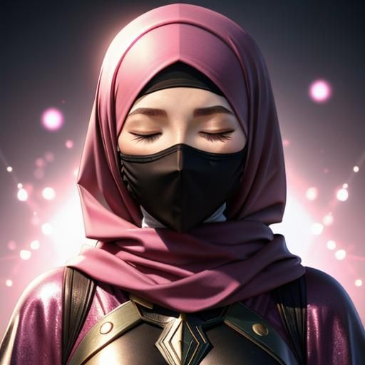 Cute Hijabi Woman Portrait in Hyperdetailed Style