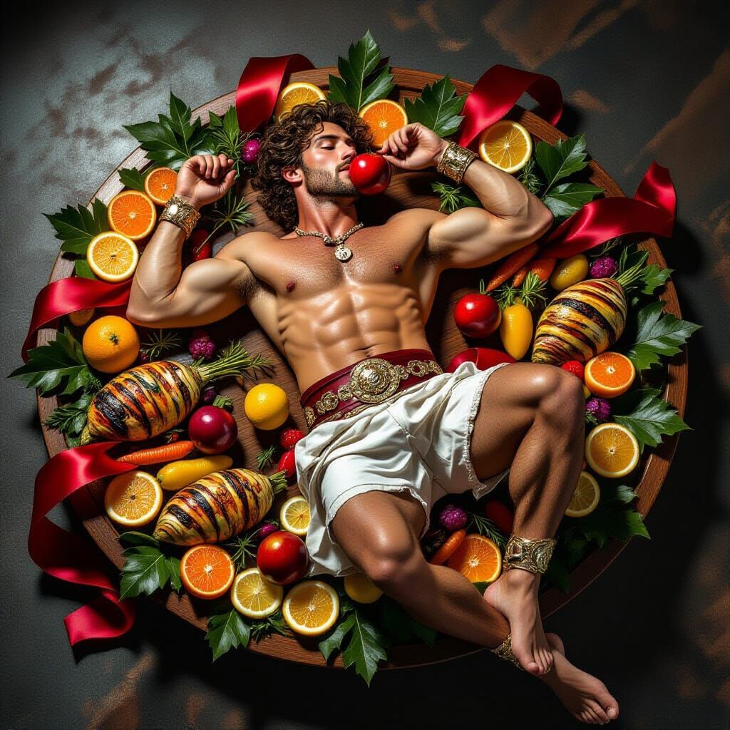 Decadent Feast: Man as Meal, Digital Art