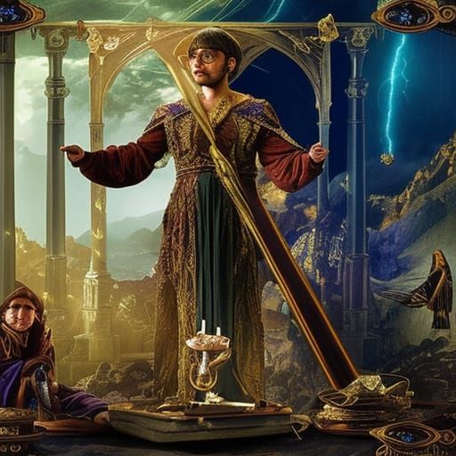 The Magician Tarot Card in Digital Matte Painting