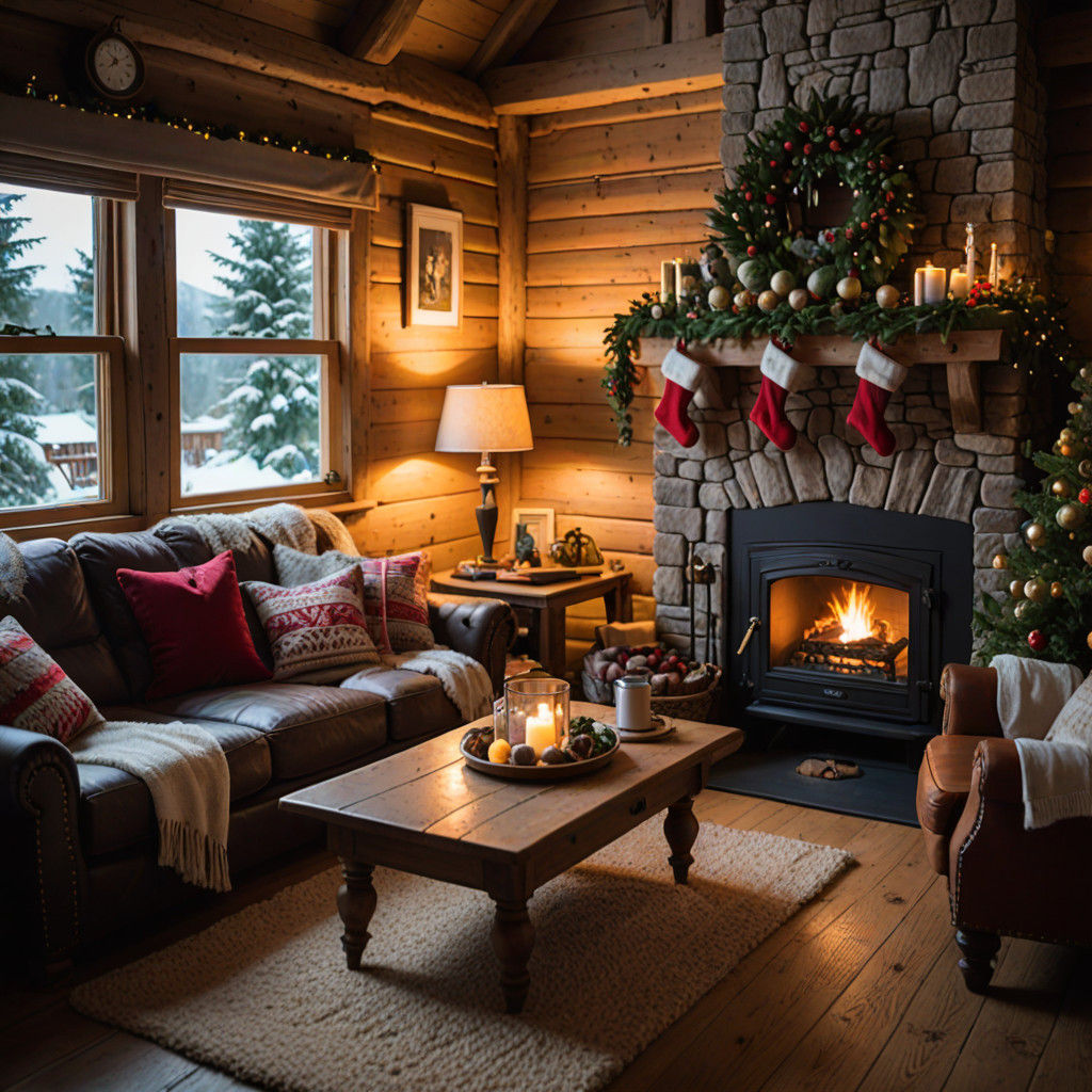 Warm Winter Cabin Portrait in Soft Focus