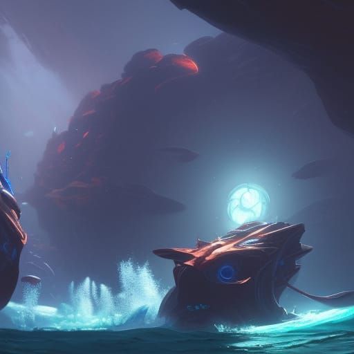 Subnautica Inspired Dark Fantasy Concept Art