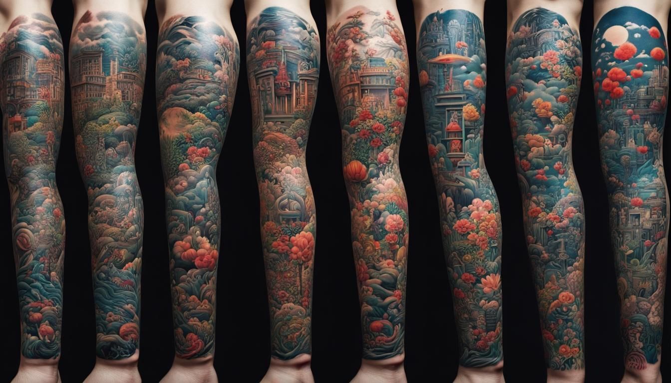 Maximalist Postmodern Tattoo Designs in 8K