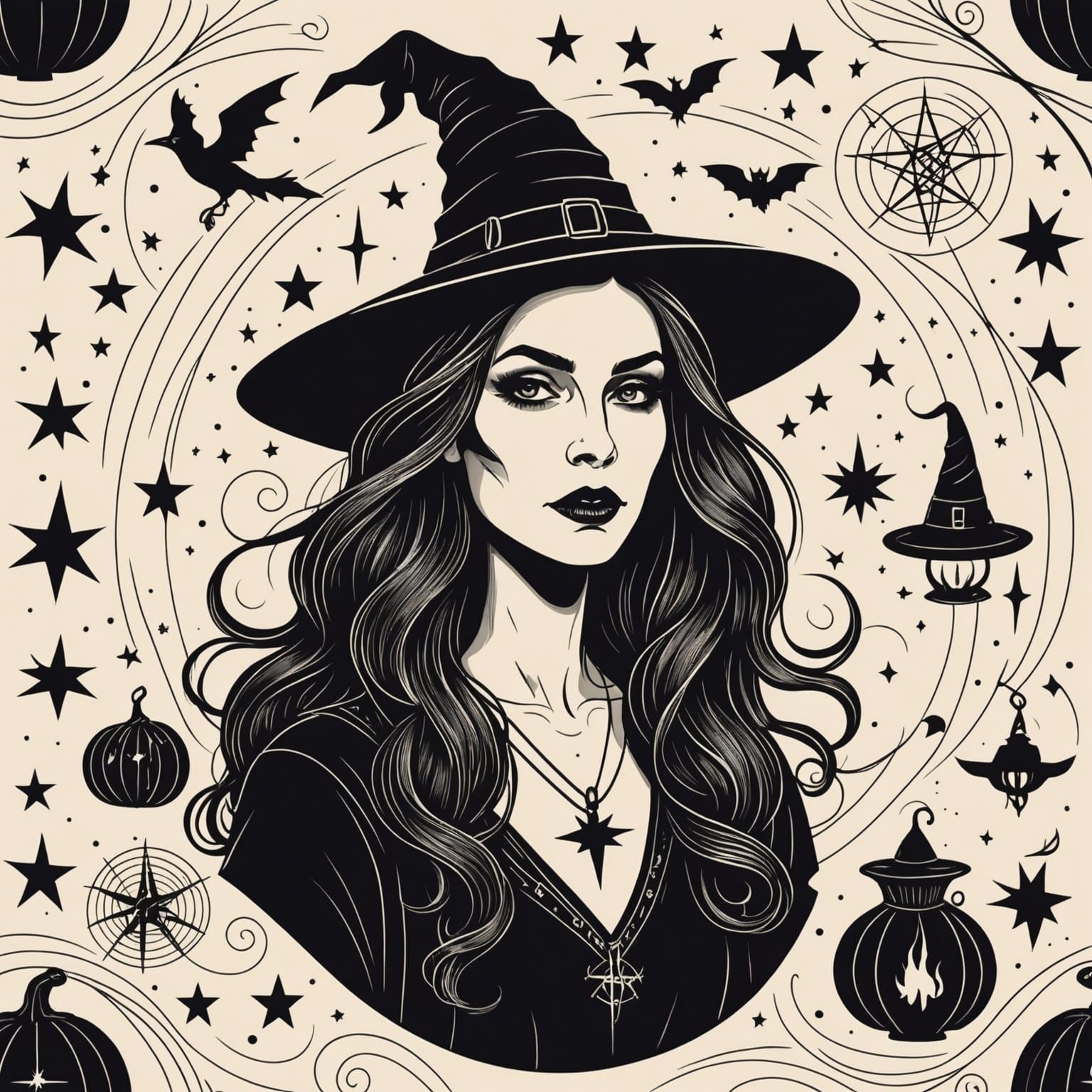 Whimsical Witchcraft Vector Art