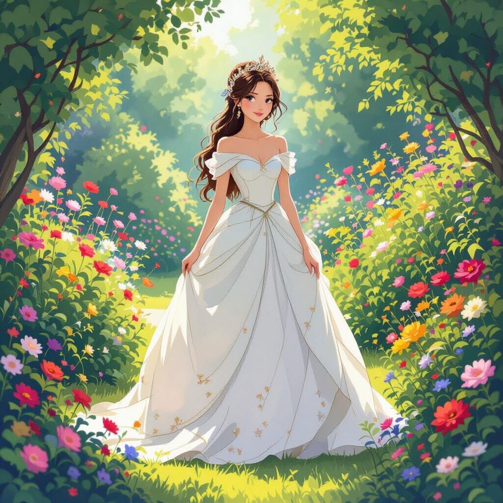 Princess in Garden, Miyazaki and Gurney Style