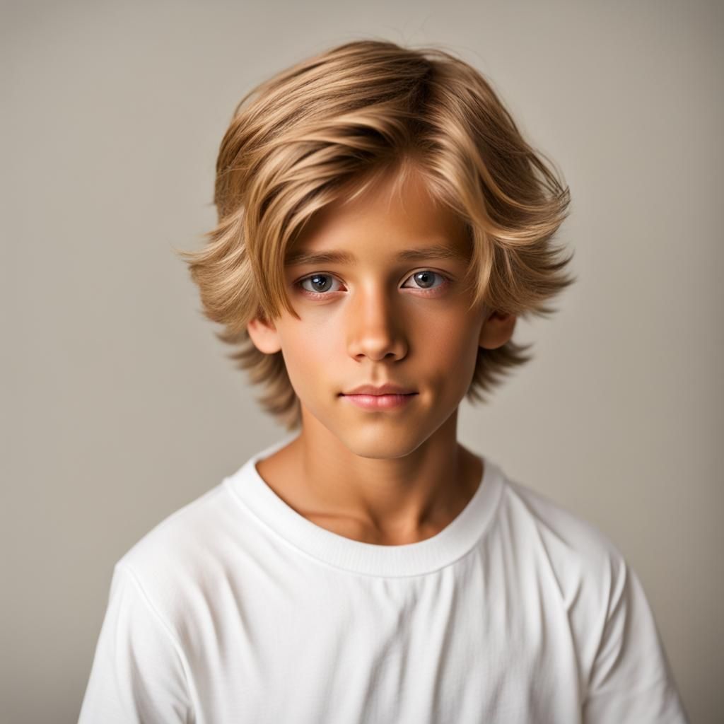 Image of a Tan Boy with Blond Hair