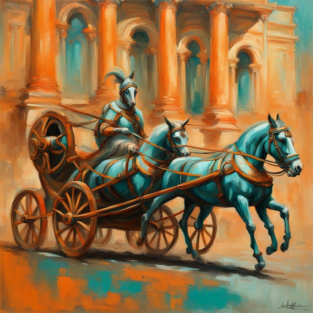 Roman Chariot in Baroque Gothic Impressionism