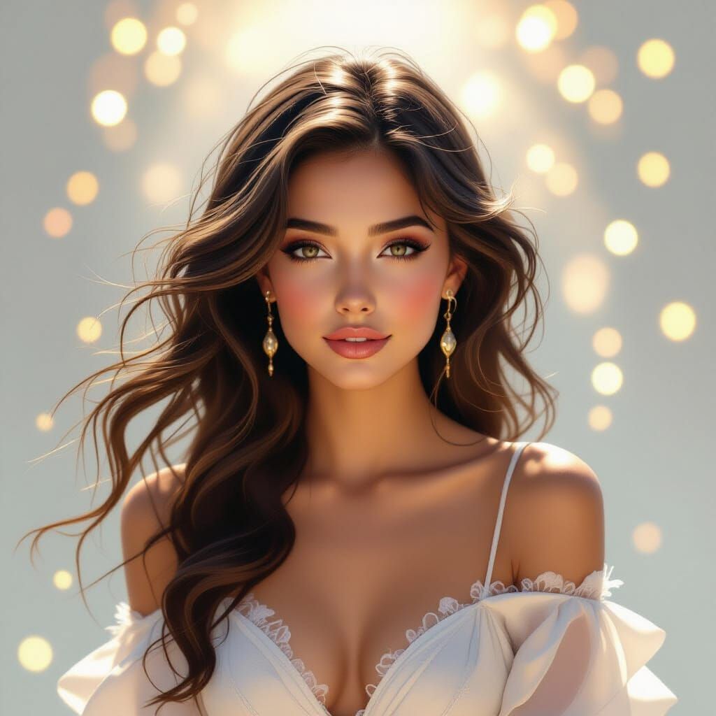 Radiant Young Woman in Ethereal Glow