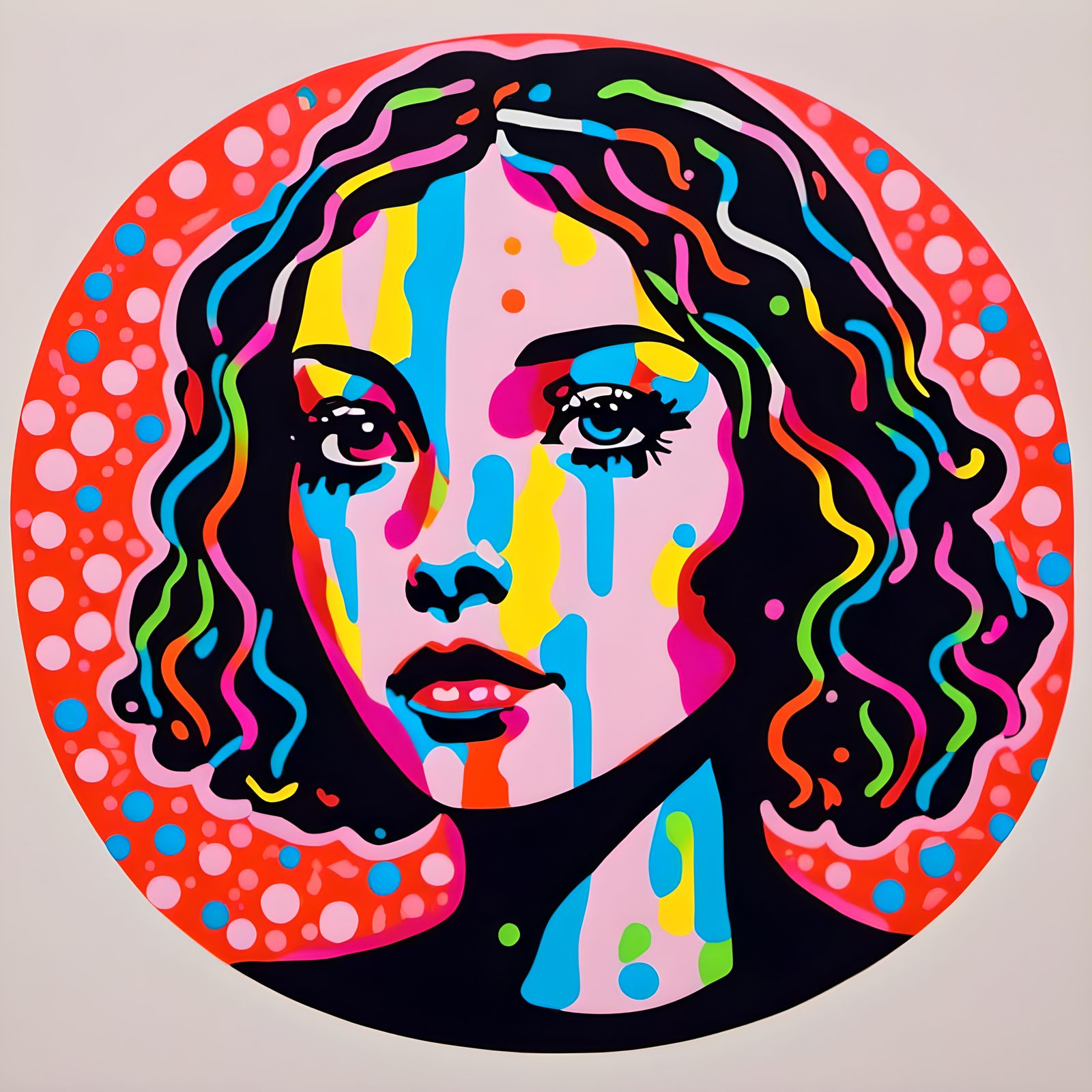 Playful Neon Portrait of a Woman