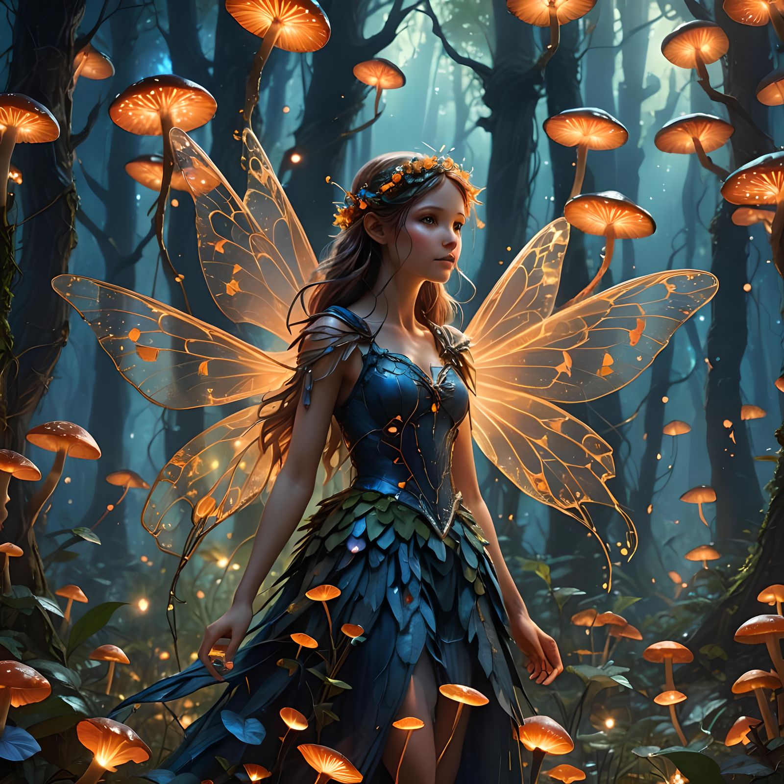 Detailed Fairy Matte Painting in Deep Color