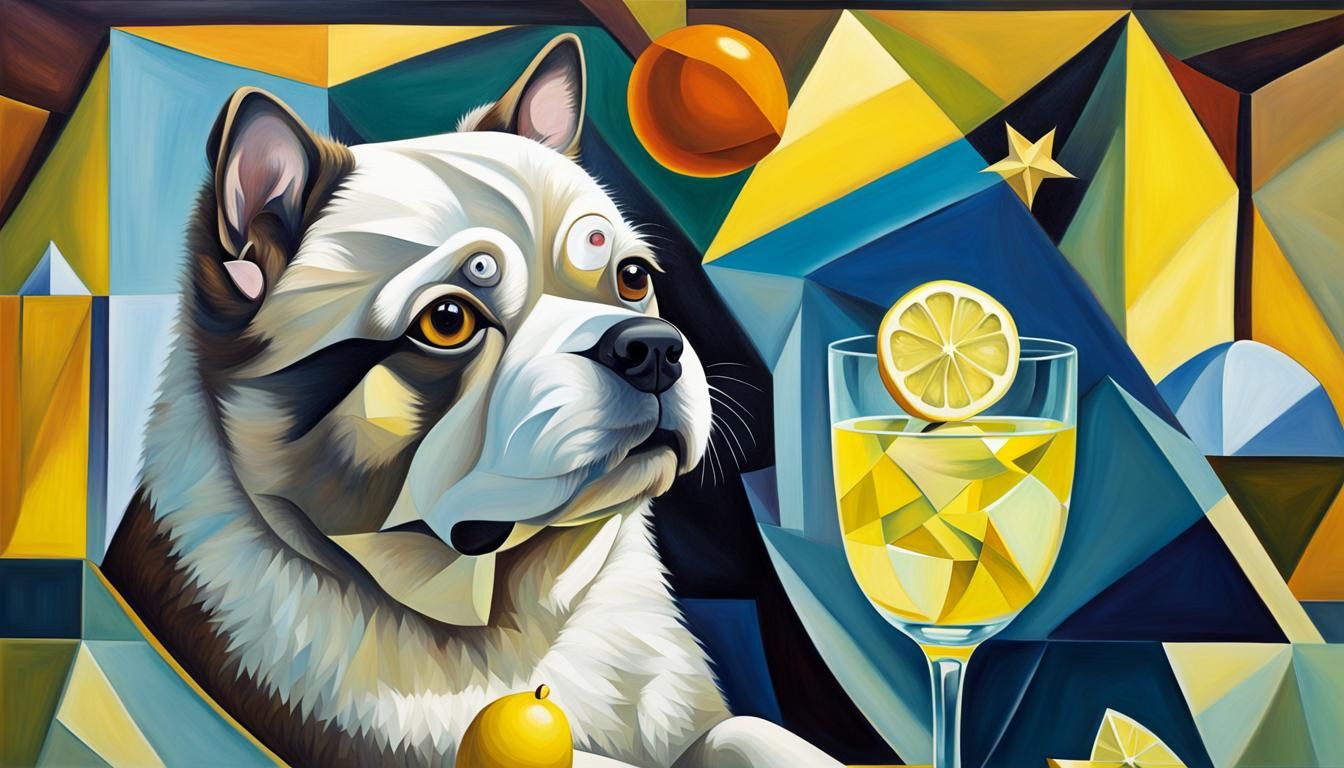 Surreal Cubist Dreamscape with Animals