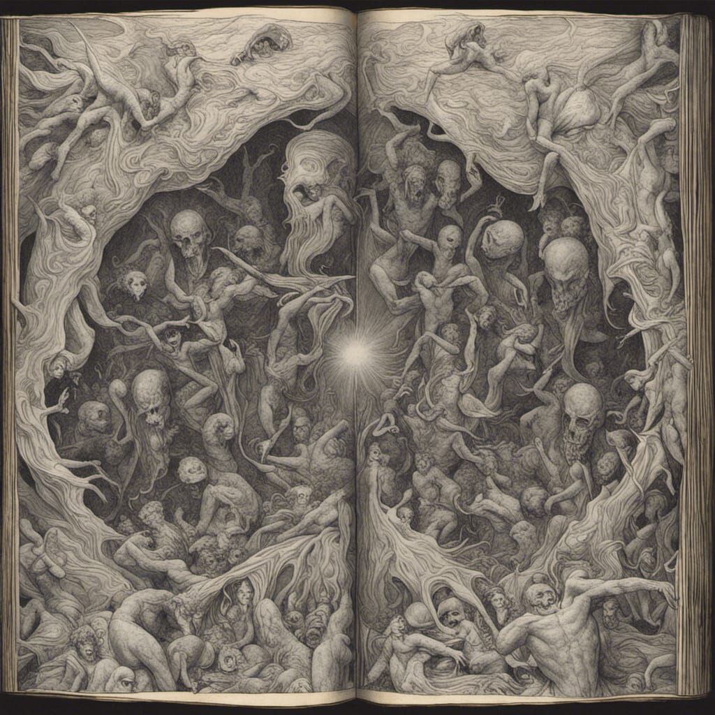 Infernal Landscape Inspired by the Masters