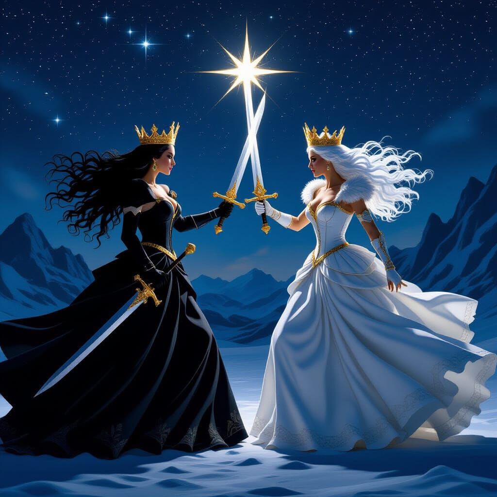 Epic Fantasy Battle: Black Queen vs White Queen