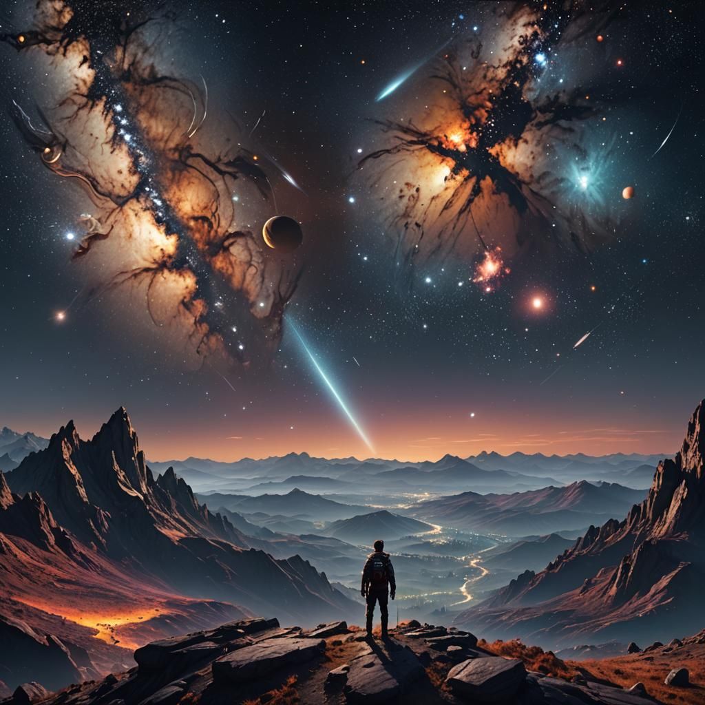 Spectacular Night Sky Matte Painting Landscape