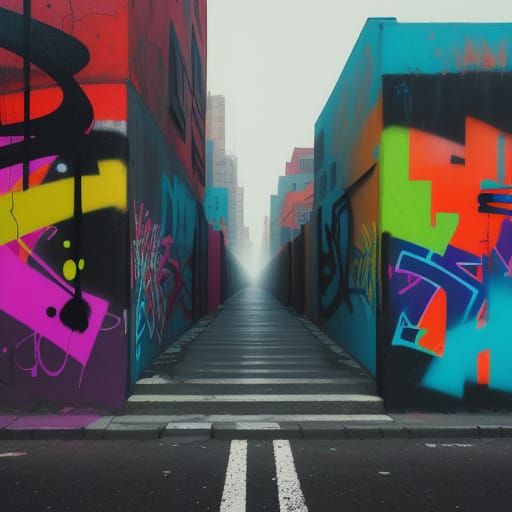 Vibrant Graffiti Street Art on City Wall