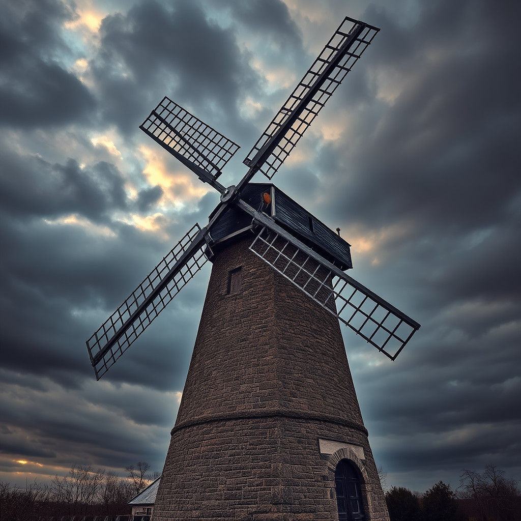 Majestic Windmill Against a Dramatic Sky