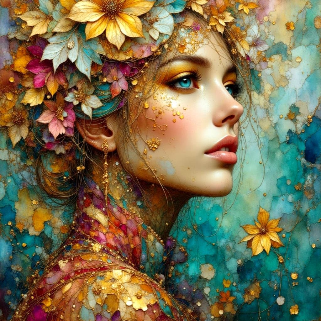 Filigree Abstract in Metallics and Earth Tones