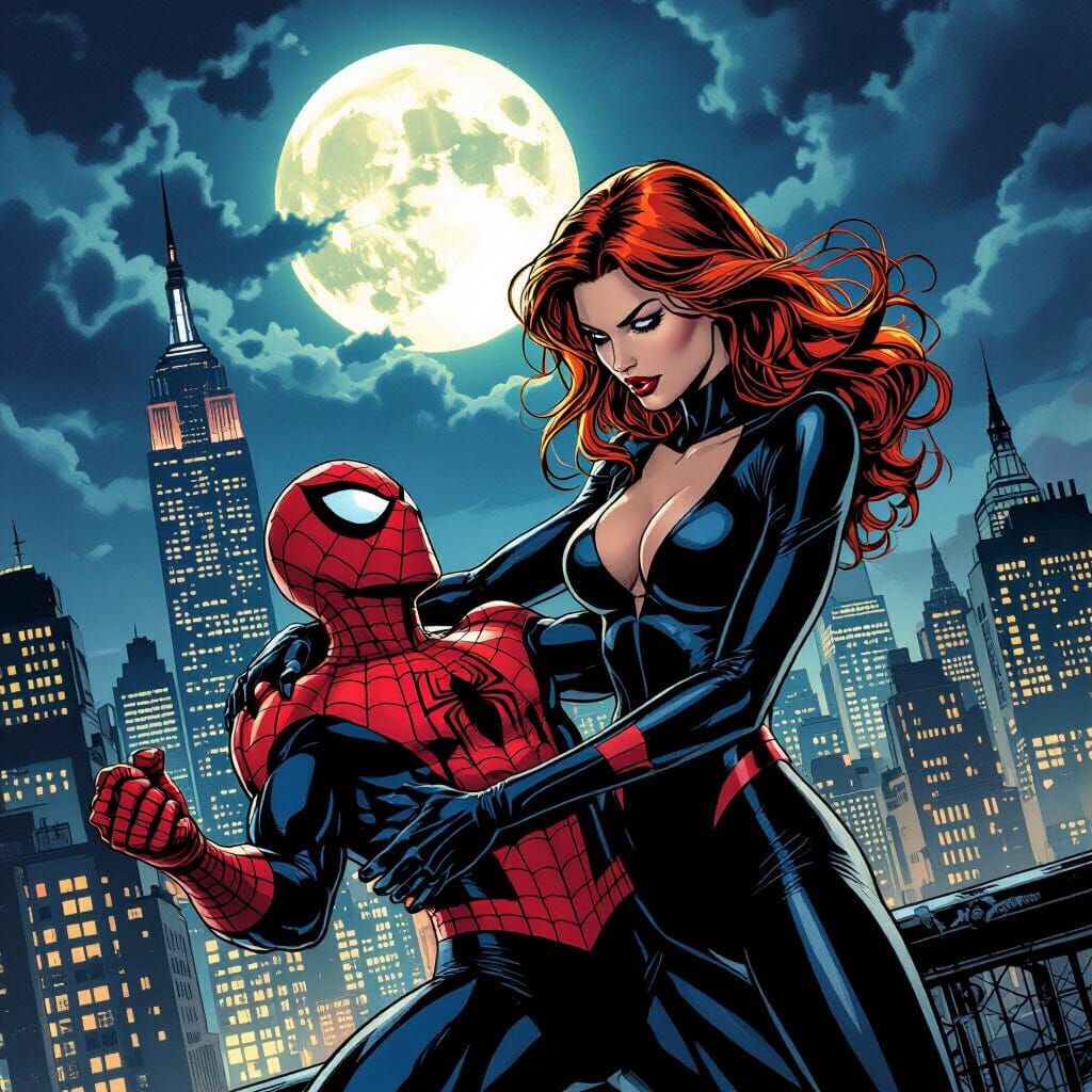 Mary Jane Rescues Peter Parker From Green Goblin in Comic St...